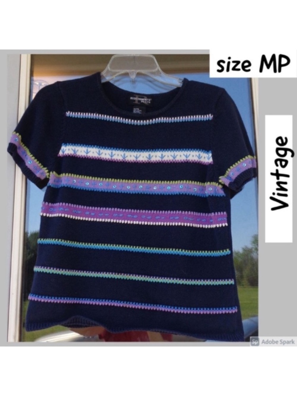 VINTAGE embroidery & sequin detail sweater